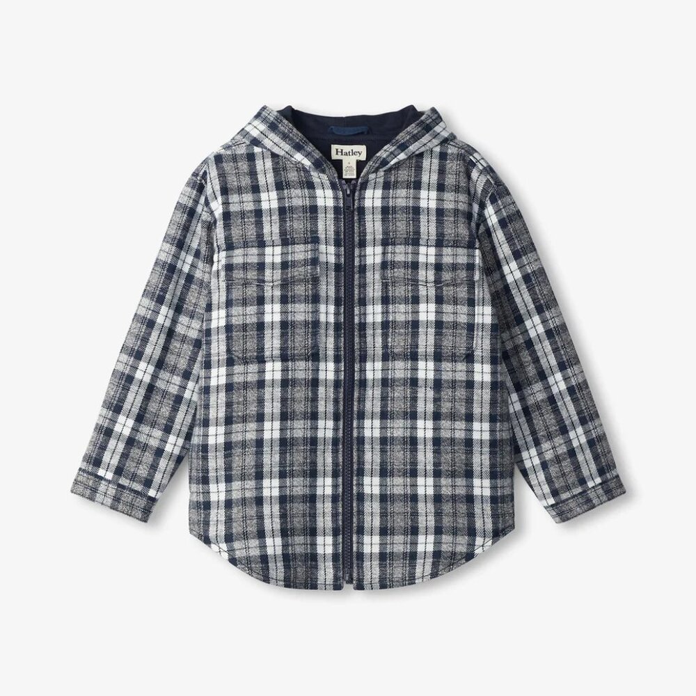 NWT!!! Hatley Boys Salute Plaid Lined Hooded Jacket - Size 2